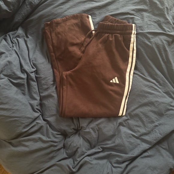 Adidas Essentials 3 Stripe Open Hem Fleece Pants - Picture 4 of 5